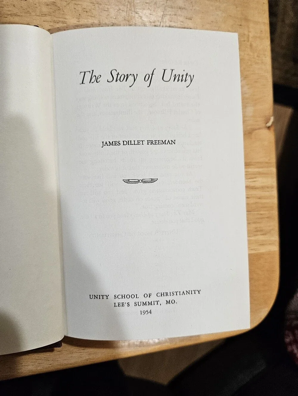 The Story of Unity Hardcover Book  This Is The First Printing- 1954